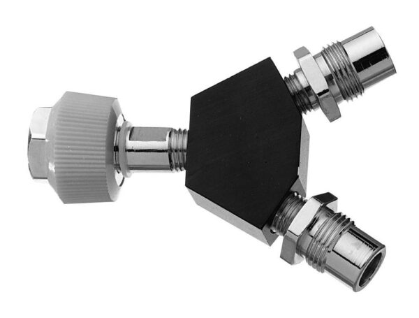 DISS Y-Block, HT Nut Female Inlet x DISS DV Outlets, N2O