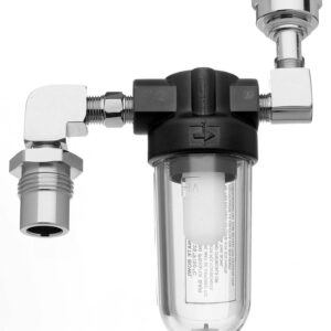 Line Filter Assembly, 90⁰ DISS Male Inlet x 90º DISS Hex Female Outlet, Med Air