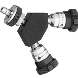 Ohmeda Y-Block, Male QC Inlet x Female Coupler Outlets, N2O