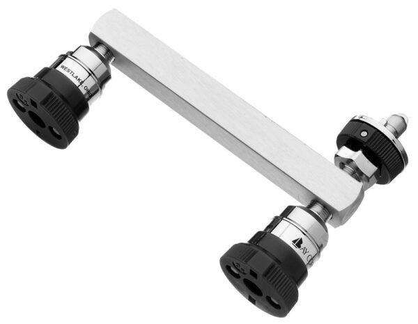 Ohmeda Y-Block, Male QC Inlet-Right x Female Coupler Outlets, VAC