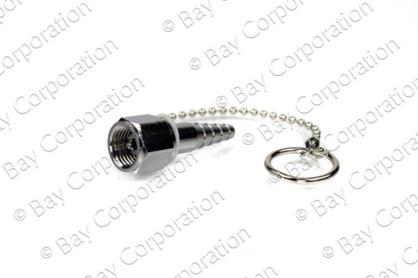 DISS Tapered Hex Nut & Nipple Assembly, w/ Hex Nut & 5 in. Chain, O2 - Image 2