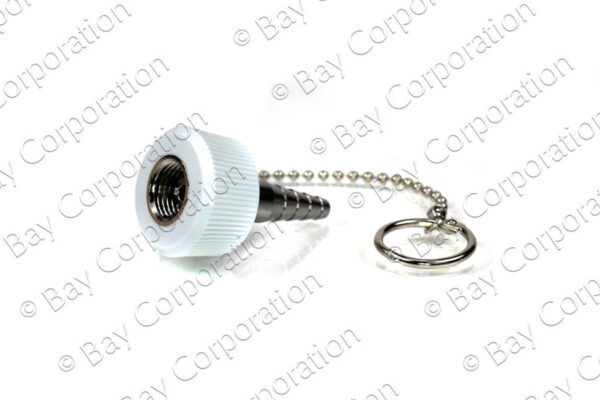DISS Tapered Hex Nut & Nipple Assembly, w/ HT & 5 in. Chain (White-ISO), O2 - Image 2