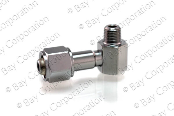 DISS 90⁰ Hex Nut & Nipple x 1/8" NPT Male, 1 1/2" Nipple, O2 - Image 2