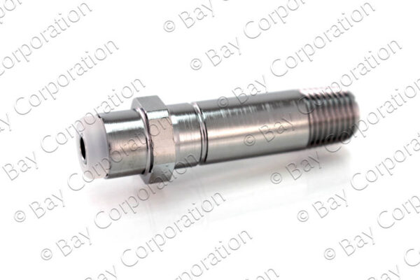 CGA Nipple w/ Kel-F Tip, 2 1/2 x 1/4" NPT Male, O2 - Image 2