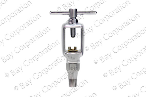 Yoke CGA 870 x 1/4" NPT Male w/ One-Way CV & Rubber Washer, O2 - Image 2