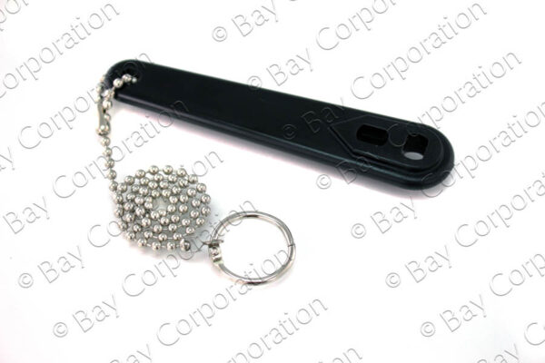 Polycarbonate Cylinder Wrench, w/ 12" Chain & Clip Ring (10 pcs/pk) - Image 2