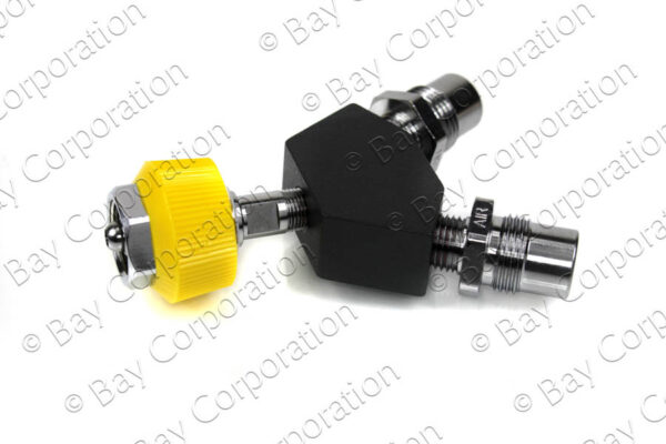 DISS Y-Block, HT Nut Female Inlet x DISS DV Outlets, Med Air - Image 2