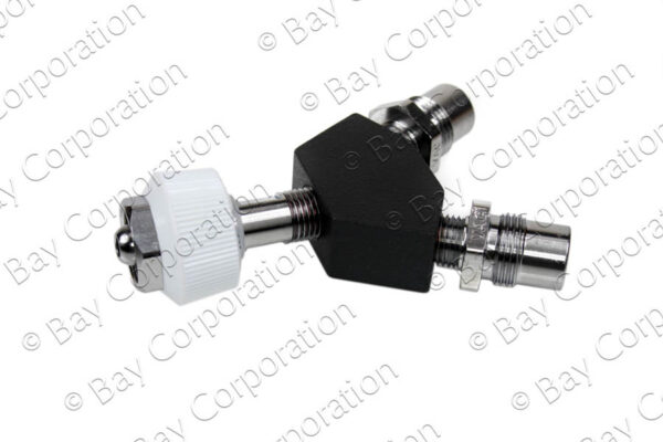 DISS Y-Block, HT Nut Female Inlet x DISS DV Outlets, VAC - Image 2