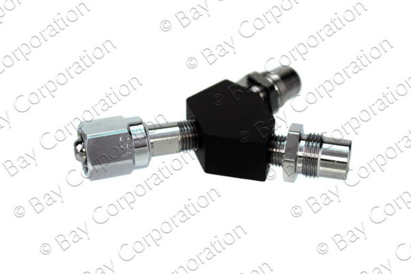 DISS Y-Block, Hex Nut Female Inlet x DISS Male Outlets, VAC - Image 2