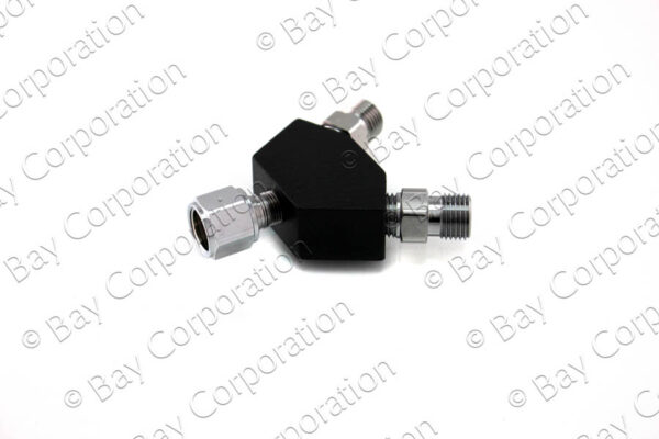 DISS Y-Block, Hex Nut Female Inlet x DISS Male Outlets, O2 - Image 2