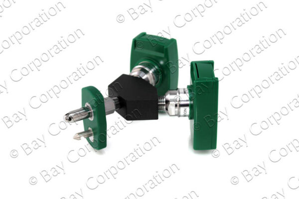 Chemetron Y-Block, Male QC Inlet x Female Coupler Outlets, O2 - Image 2