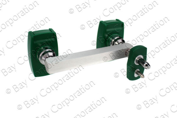 Chemetron Y-Block, Male QC Inlet-Left x Female Coupler Outlets, O2 - Image 2