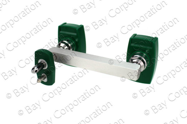 Chemetron Y-Block, Male QC Inlet-Right x Female Coupler Outlets, O2 - Image 2