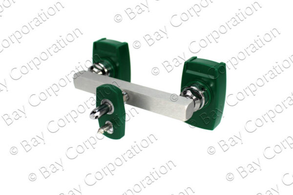 Chemetron Y-Block, Male QC Inlet-Centered x Female Coupler Outlets, O2 - Image 2