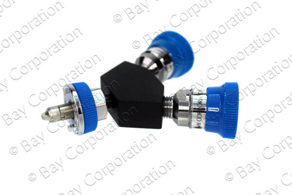 Ohmeda Y-Block, Male QC Inlet x Female Coupler Outlets, N2O - Image 2