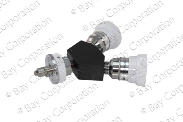 Ohmeda Y-Block, Male QC Inlet x Female Coupler Outlets, VAC - Image 2