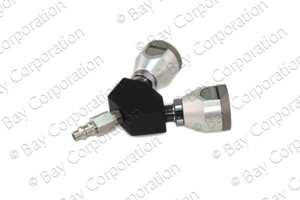 Puritan Y-Block, Male QC Inlet x Female Coupler Outlets, O2 - Image 2