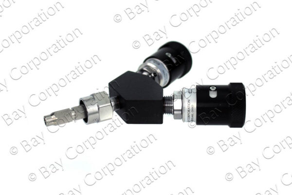 Schrader Y-Block, Non-Swivel Male QC Inlet x Female Coupler Outlets, N2 - Image 2