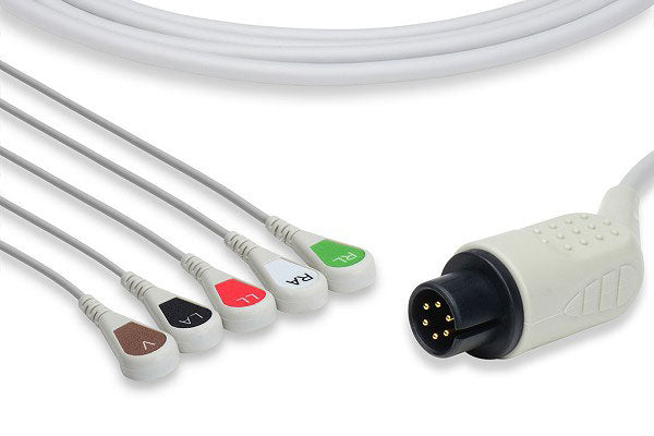 ECG Cable AAMI One-Piece 5-Lead Snap
