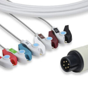 ECG Cable AAMI One-Piece 5-Lead Pinch