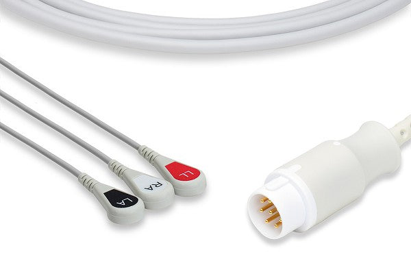 ECG Cable Philips One-Piece 3-Lead Snap
