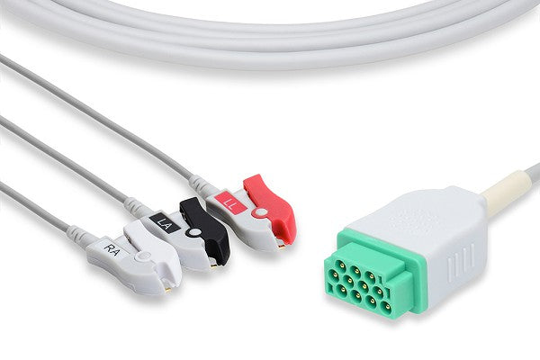 ECG Cable GE Dash One-Piece 3-Lead Pinch