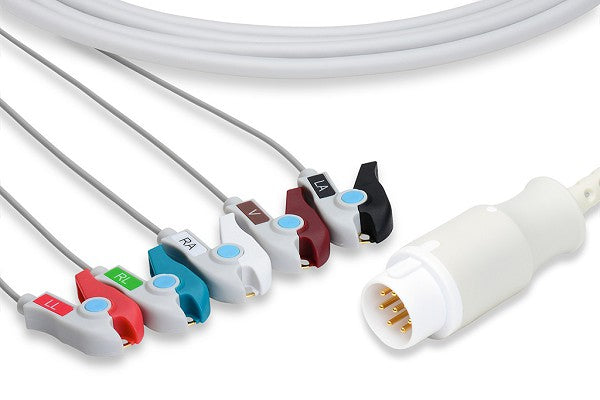 ECG Cable Philips One-Piece 5-Lead Pinch