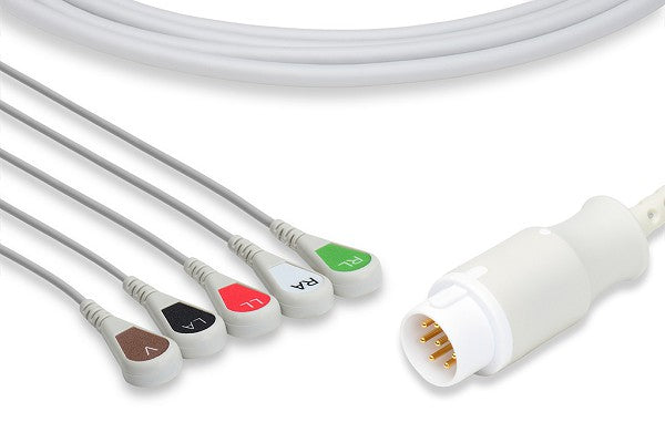 ECG Cable Philips One-Piece 5-Lead Snap