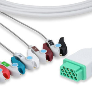 ECG Cable GE Dash One-Piece 5-Lead Pinch