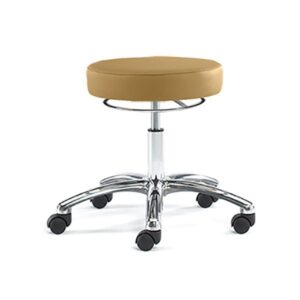 Physician Stool with Bright Aluminum Base, 360 Handle for Adjustment